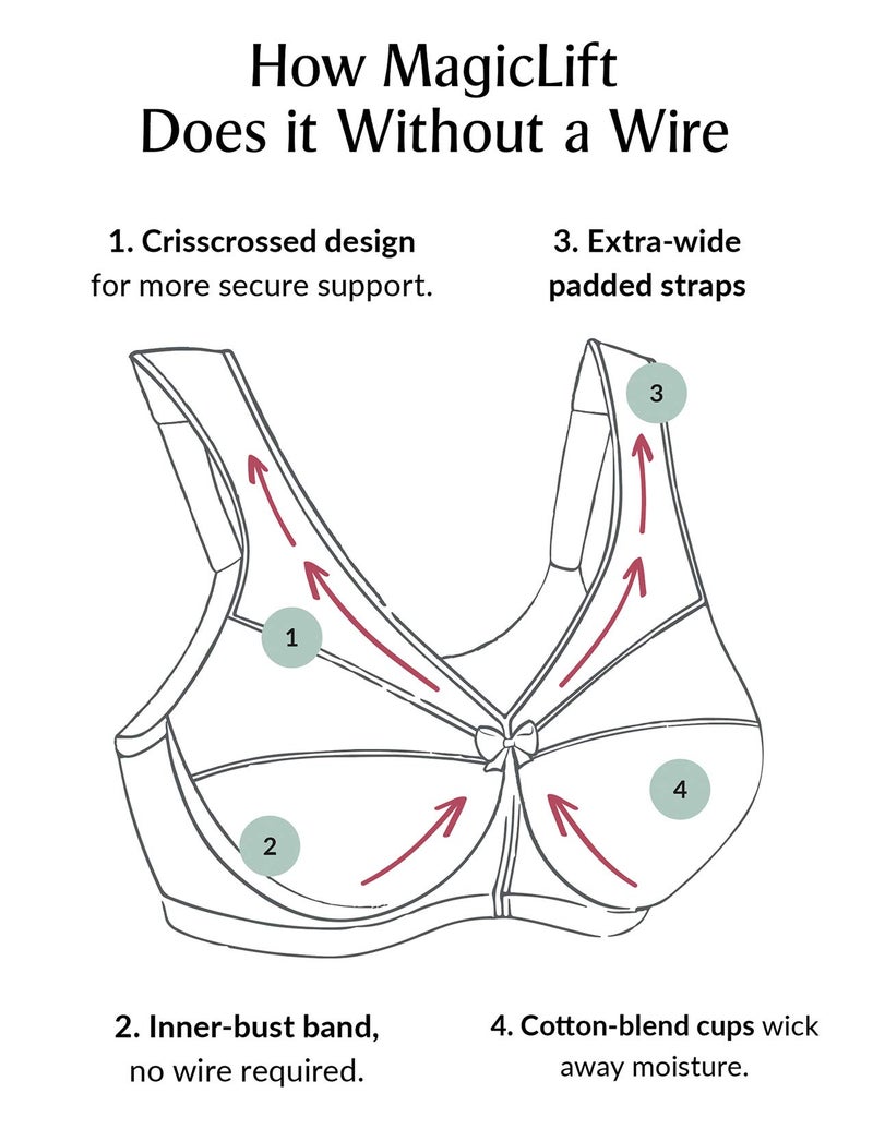 Glamorise Full Figure Plus Size MagicLift Active Support Bra Wirefree #1005 CafÃ© - Image 4